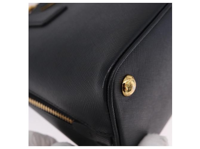 Borsa a mano PRADA pelle Saffiano 2way Nero Oro Auth 198741V D'oro - vista 16