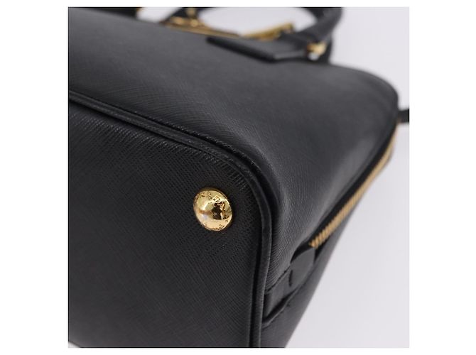 Borsa a mano PRADA pelle Saffiano 2way Nero Oro Auth 198741V D'oro - vista 17