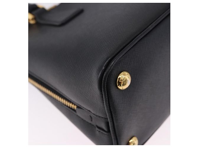 Borsa a mano PRADA pelle Saffiano 2way Nero Oro Auth 198741V D'oro - vista 18