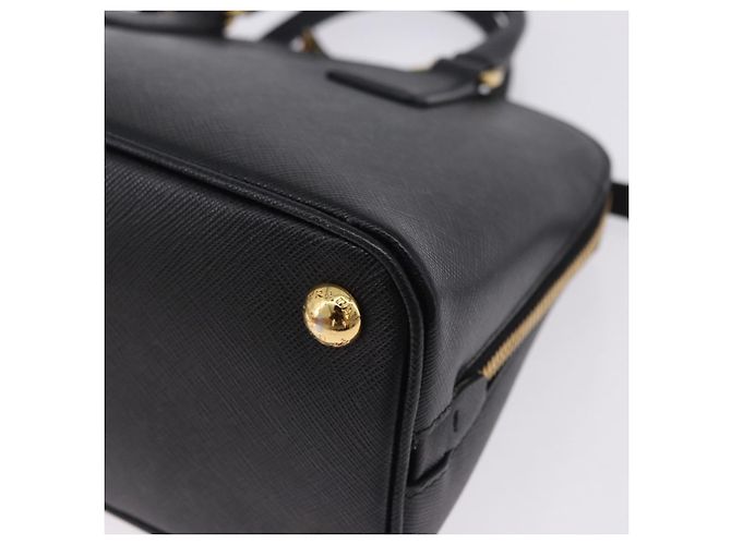 Borsa a mano PRADA pelle Saffiano 2way Nero Oro Auth 198741V D'oro - vista 19