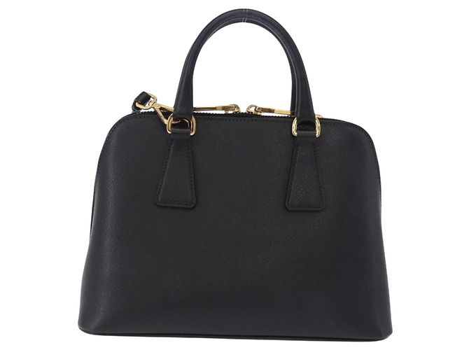 Borsa a mano PRADA pelle Saffiano 2way Nero Oro Auth 198741V D'oro - vista 2