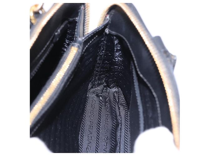Borsa a mano PRADA pelle Saffiano 2way Nero Oro Auth 198741V D'oro - vista 25