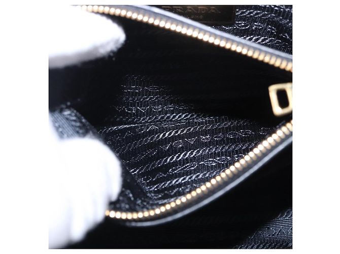 Borsa a mano PRADA pelle Saffiano 2way Nero Oro Auth 198741V D'oro - vista 30