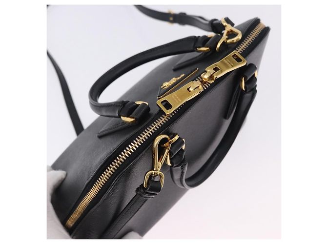 Borsa a mano PRADA pelle Saffiano 2way Nero Oro Auth 198741V D'oro - vista 6