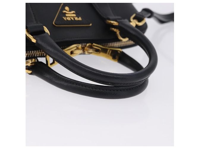 Borsa a mano PRADA pelle Saffiano 2way Nero Oro Auth 198741V D'oro - vista 7