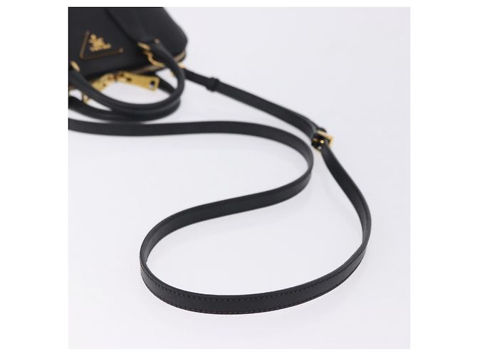 Borsa a mano PRADA pelle Saffiano 2way Nero Oro Auth 198741V D'oro - vista 8