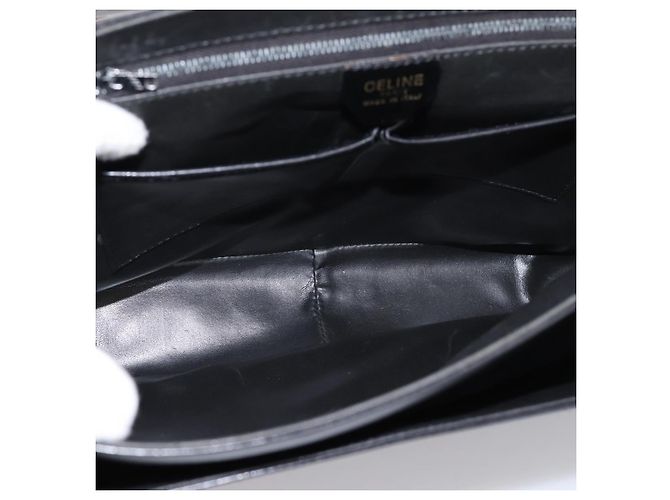 Céline Borsa a tracolla CELINE in pelle nera e oro Auth mr2828 Nero D'oro - vista 10