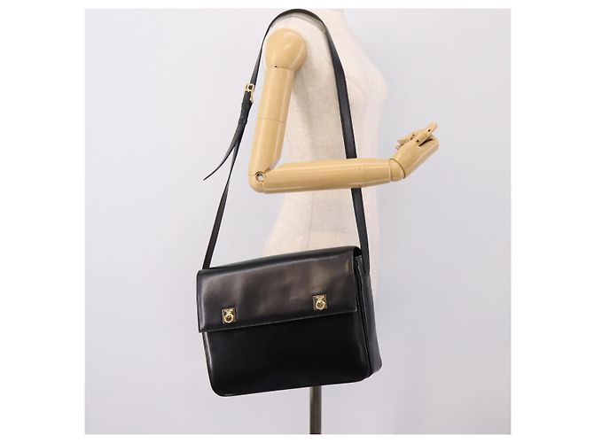 Céline Borsa a tracolla CELINE in pelle nera e oro Auth mr2828 Nero D'oro - vista 22