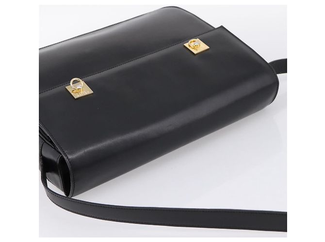 Céline Borsa a tracolla CELINE in pelle nera e oro Auth mr2828 Nero D'oro - vista 6