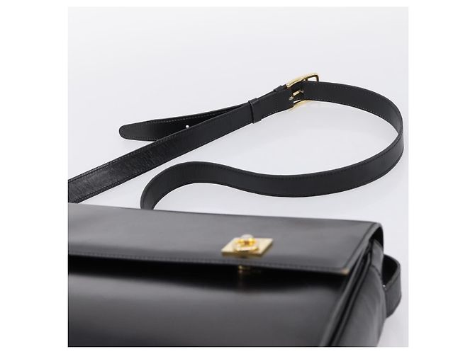 Céline Borsa a tracolla CELINE in pelle nera e oro Auth mr2828 Nero D'oro - vista 8