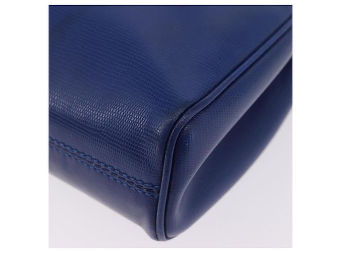 Céline CELINE Circle Schultertasche aus Leder Blau Goldfarben Auth BA14777 - Ansicht 12