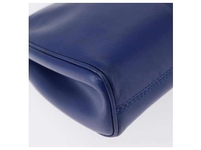 Céline CELINE Circle Schultertasche aus Leder Blau Goldfarben Auth BA14777 - Ansicht 13