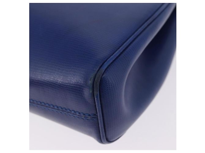 Céline CELINE Circle Schultertasche aus Leder Blau Goldfarben Auth BA14777 - Ansicht 14
