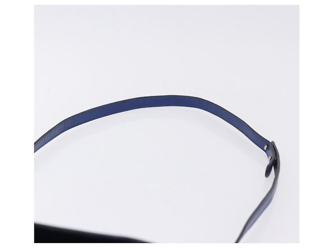 Céline CELINE Circle Schultertasche aus Leder Blau Goldfarben Auth BA14777 - Ansicht 8