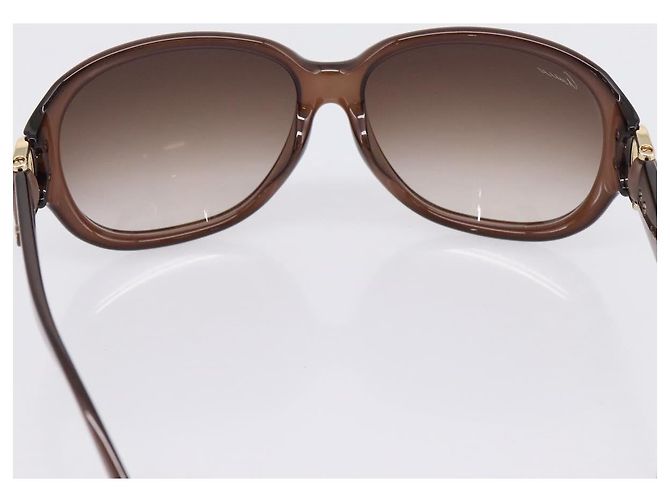 Occhiali da sole GUCCI Horsebit Plastica Marrone Oro Auth 198829A D'oro - vista 10