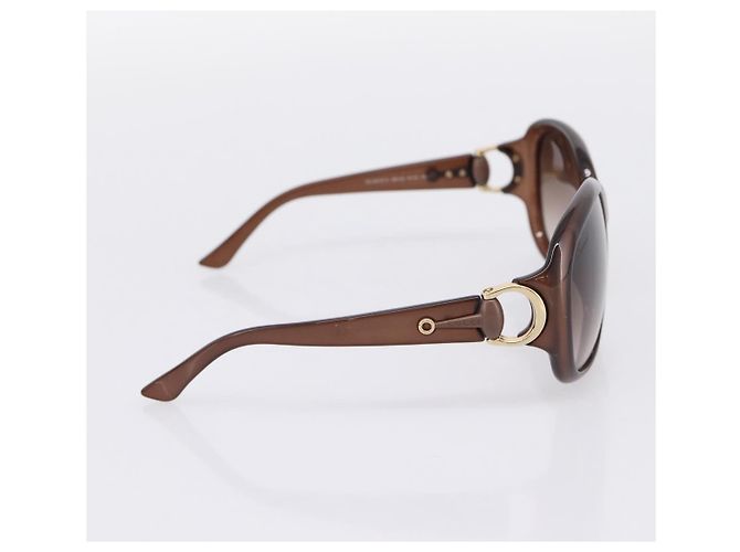 Occhiali da sole GUCCI Horsebit Plastica Marrone Oro Auth 198829A D'oro - vista 4