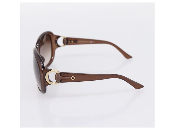 Occhiali da sole GUCCI Horsebit Plastica Marrone Oro Auth 198829A D'oro - vista 6