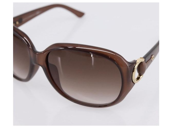 Occhiali da sole GUCCI Horsebit Plastica Marrone Oro Auth 198829A D'oro - vista 9