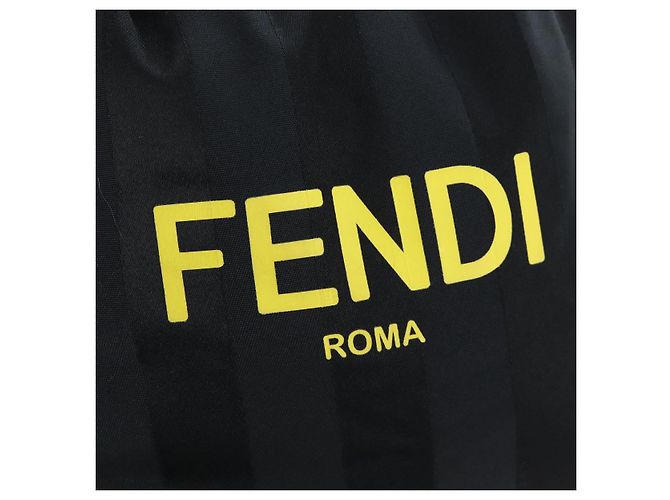Pequin Borsa a Tracolla FENDI Pecan Canvas Pak Peking Nylon Argento Nero Auth 196280M - vista 20