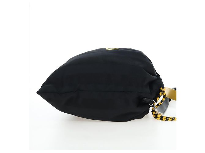 Pequin Borsa a Tracolla FENDI Pecan Canvas Pak Peking Nylon Argento Nero Auth 196280M - vista 4