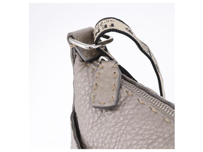 Borsa a spalla FENDI Celeria Leather Silver 8BT109 Auth BA14855 Argento - vista 10