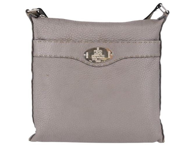 Borsa a spalla FENDI Celeria Leather Silver 8BT109 Auth BA14855 Argento - vista 13