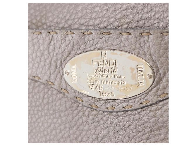 Borsa a spalla FENDI Celeria Leather Silver 8BT109 Auth BA14855 Argento - vista 18