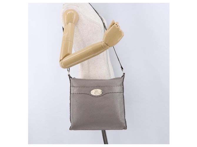 Borsa a spalla FENDI Celeria Leather Silver 8BT109 Auth BA14855 Argento - vista 24