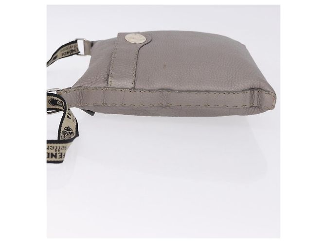 Borsa a spalla FENDI Celeria Leather Silver 8BT109 Auth BA14855 Argento - vista 4