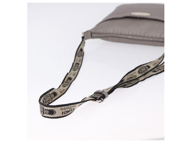 Borsa a spalla FENDI Celeria Leather Silver 8BT109 Auth BA14855 Argento - vista 8