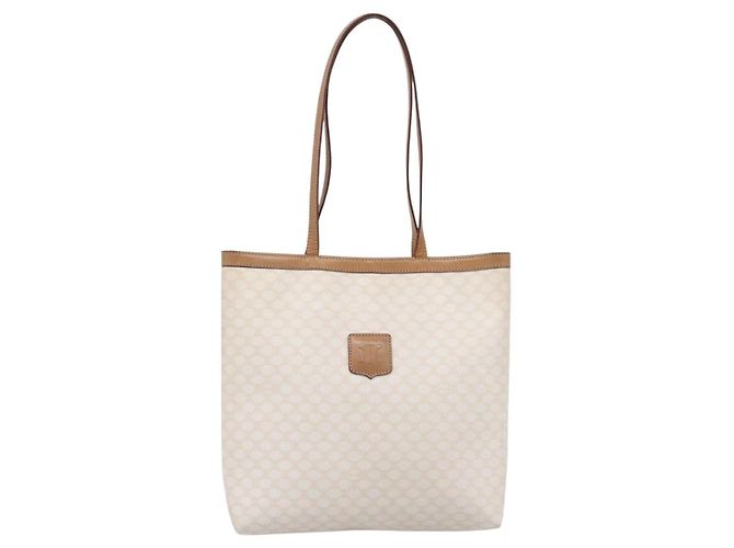 Céline CELINE Macadam Tote Bag PVC Leder Weiß Beige Auth 198626 - Ansicht 13