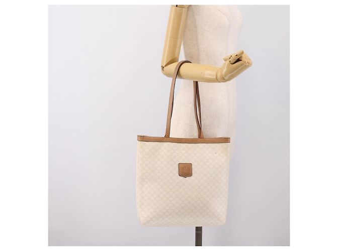 Céline CELINE Macadam Tote Bag PVC Leder Weiß Beige Auth 198626 - Ansicht 18