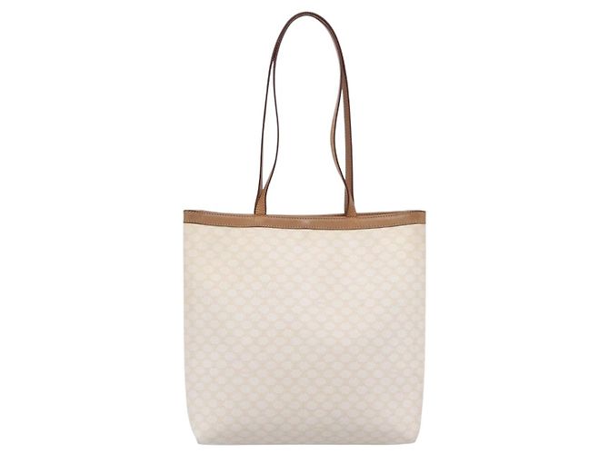 Céline CELINE Macadam Tote Bag PVC Leder Weiß Beige Auth 198626 - Ansicht 2