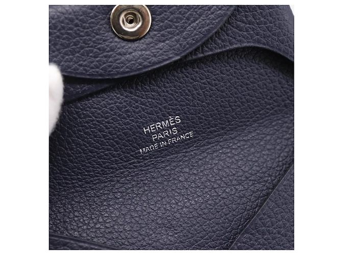 Hermès Monedero HERMES Bastia de cuero Navy Auth 198834V Azul marino - vista 13