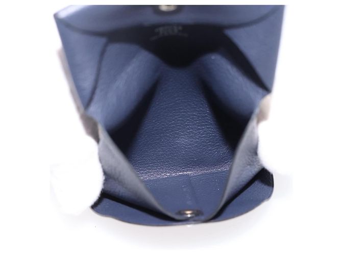 Hermès Monedero HERMES Bastia de cuero Navy Auth 198834V Azul marino - vista 14