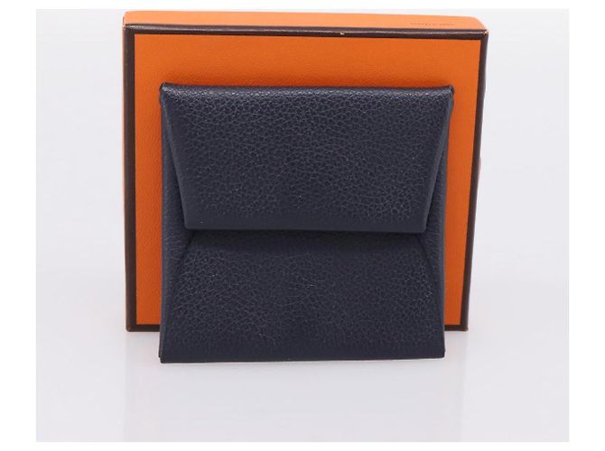 Hermès Monedero HERMES Bastia de cuero Navy Auth 198834V Azul marino - vista 18