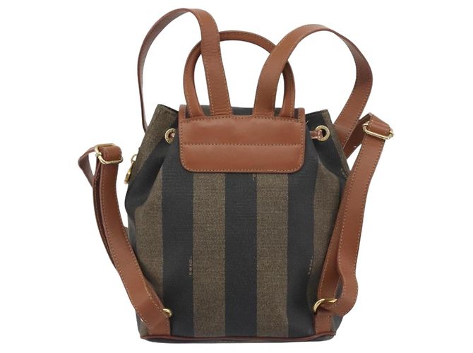 Pequin FENDI Pecan Rucksack PVC Leather Brown Gold Tone Auth 194161 Braun - Ansicht 2