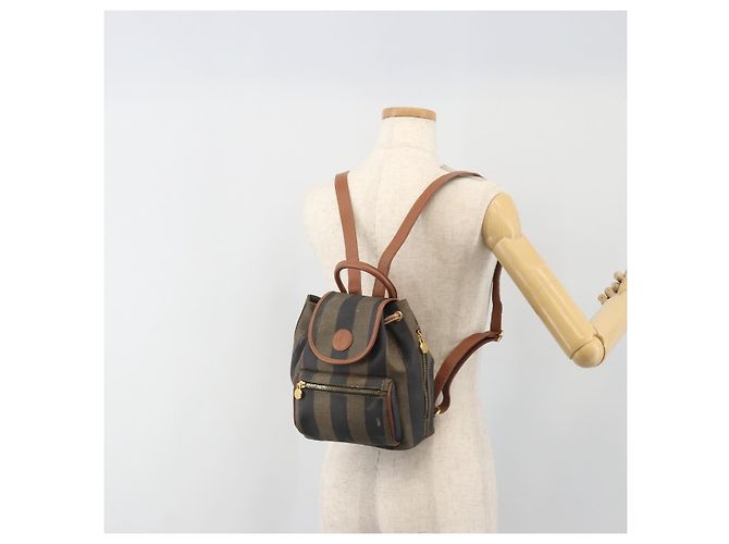 Pequin FENDI Pecan Rucksack PVC Leather Brown Gold Tone Auth 194161 Braun - Ansicht 26