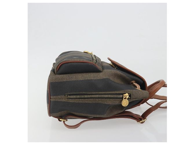Pequin FENDI Pecan Rucksack PVC Leather Brown Gold Tone Auth 194161 Braun - Ansicht 3