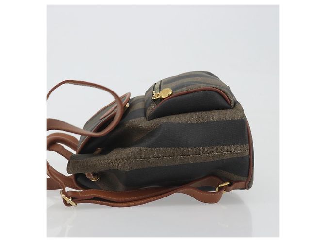 Pequin FENDI Pecan Rucksack PVC Leather Brown Gold Tone Auth 194161 Braun - Ansicht 4