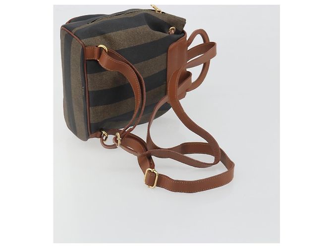 Pequin FENDI Pecan Rucksack PVC Leather Brown Gold Tone Auth 194161 Braun - Ansicht 8