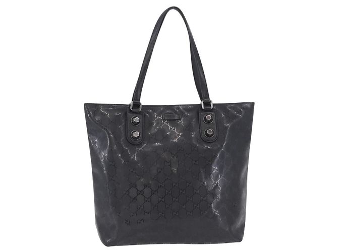 Borsa Tote GUCCI GG Implementation PVC Nero Argento 229848 Auth ka5714A - vista 2