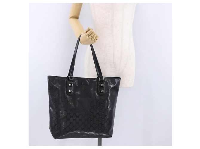 Borsa Tote GUCCI GG Implementation PVC Nero Argento 229848 Auth ka5714A - vista 22
