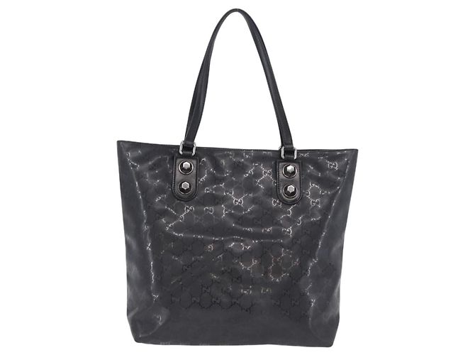 Borsa Tote GUCCI GG Implementation PVC Nero Argento 229848 Auth ka5714A - vista 3