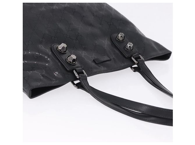 Borsa Tote GUCCI GG Implementation PVC Nero Argento 229848 Auth ka5714A - vista 6
