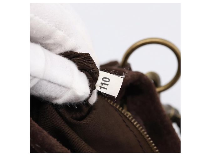 Bolsa de Ombro Miu Miu em Camurça Marrom Tom Dourado Auth am12303V - vista 12