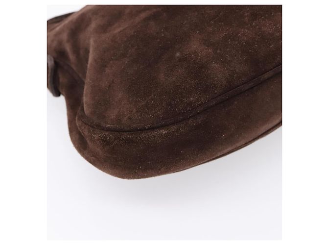 Bolsa de Ombro Miu Miu em Camurça Marrom Tom Dourado Auth am12303V - vista 14