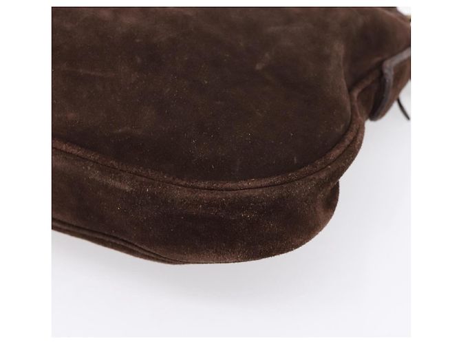 Bolsa de Ombro Miu Miu em Camurça Marrom Tom Dourado Auth am12303V - vista 15