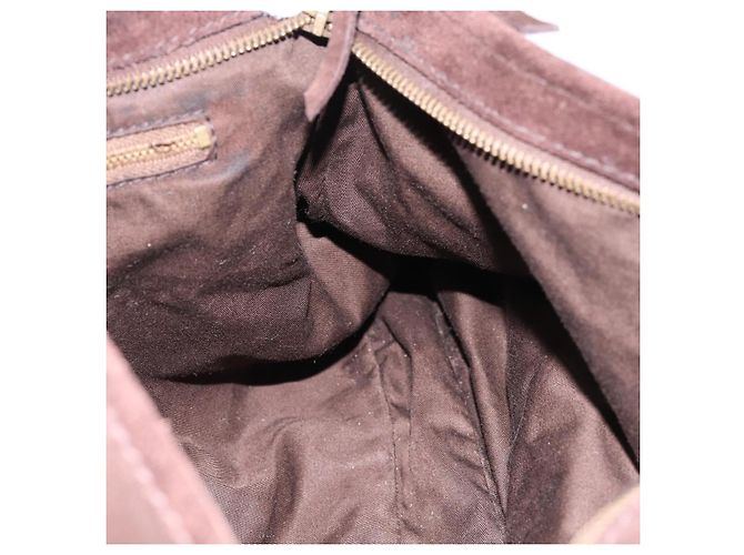 Bolsa de Ombro Miu Miu em Camurça Marrom Tom Dourado Auth am12303V - vista 20