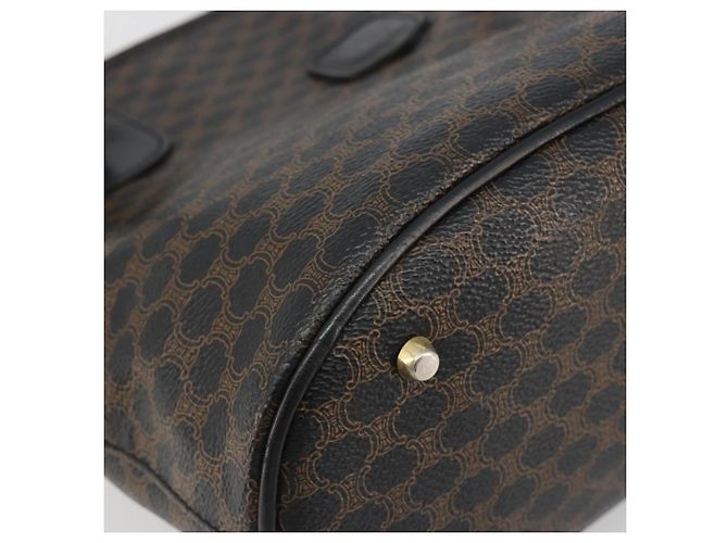 Céline Borsa Tote CELINE Macadam PVC Pelle Nero Tono Oro Auth BA14899 - vista 14